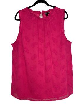 Torrid | Hot Pink Whimsical Embroidered Pineapple Sleeveless High Neck Tank, 3X